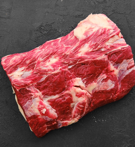 Marbled grass-fed beef chuck roast from Champion Valley Farm